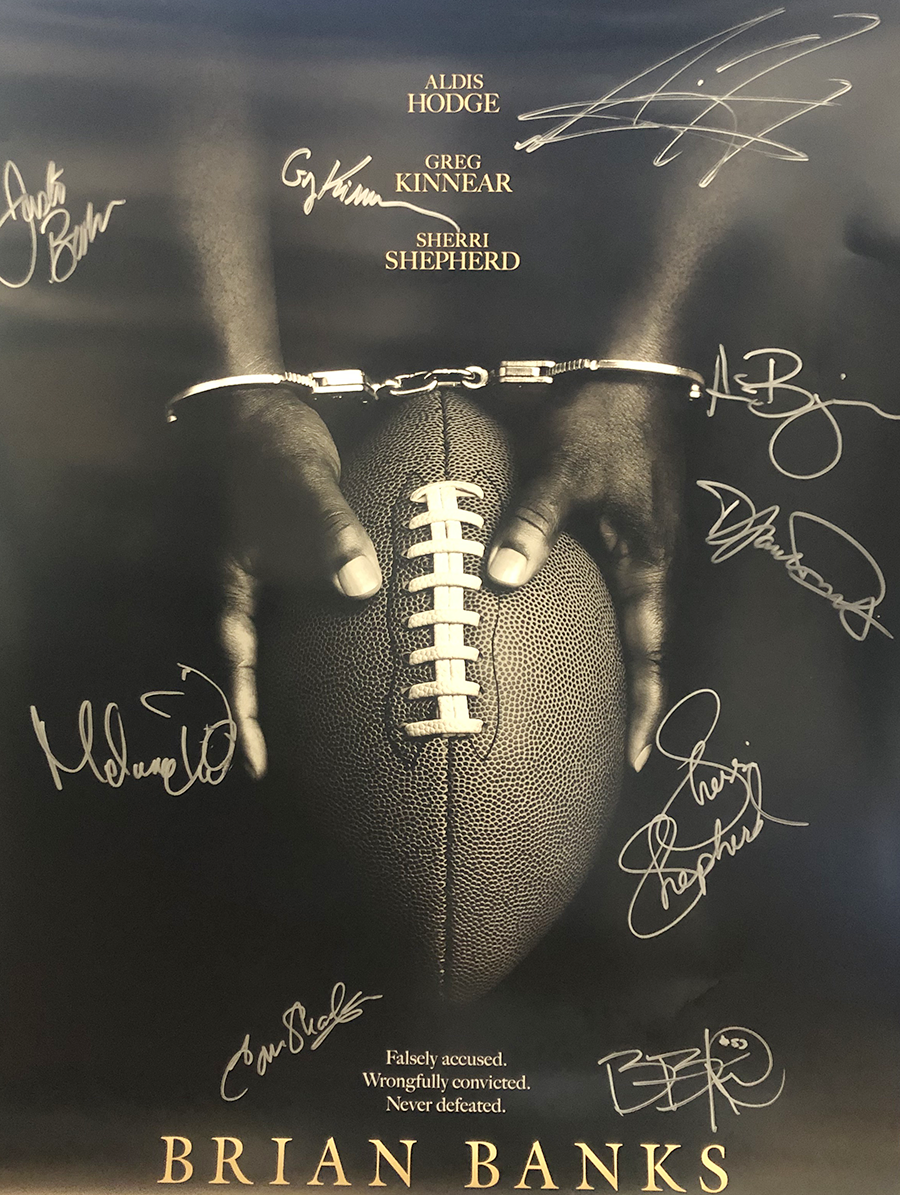 Autographed Brian Banks Movie Poster California Innocence Project